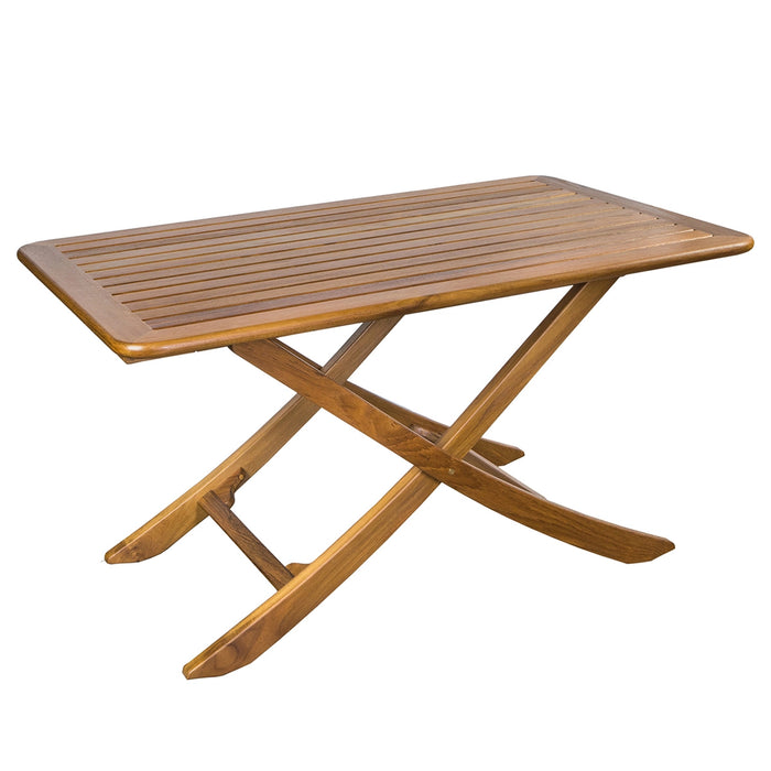Large Teak Table With Slat Top