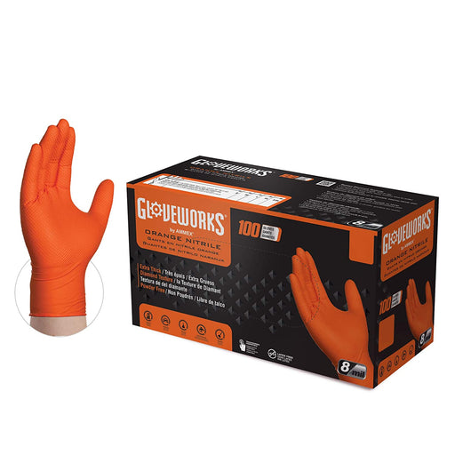 Nitril Gloves 8 MIL Heavy Duty Orange