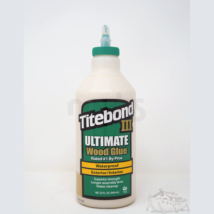 A 32oz bottle of Titebond III Ultimate Wood Glue