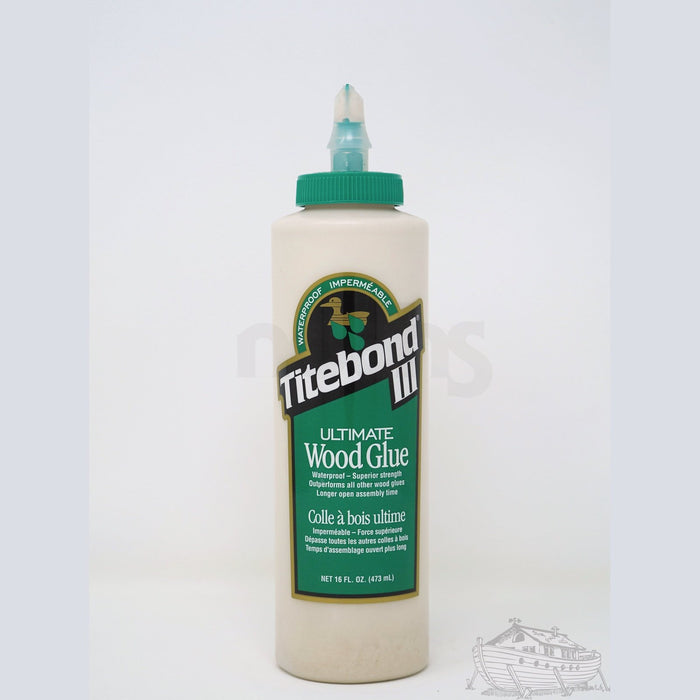 A 16oz bottle of Titebond III Ultimate Wood Glue